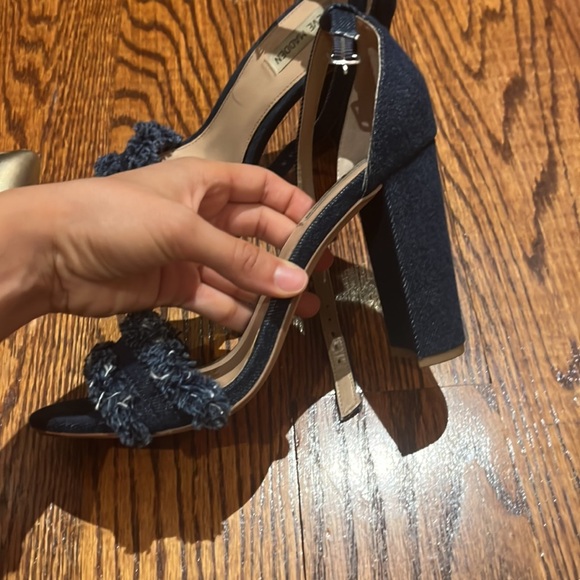 Denim Sandal Heels - Picture 2 of 7